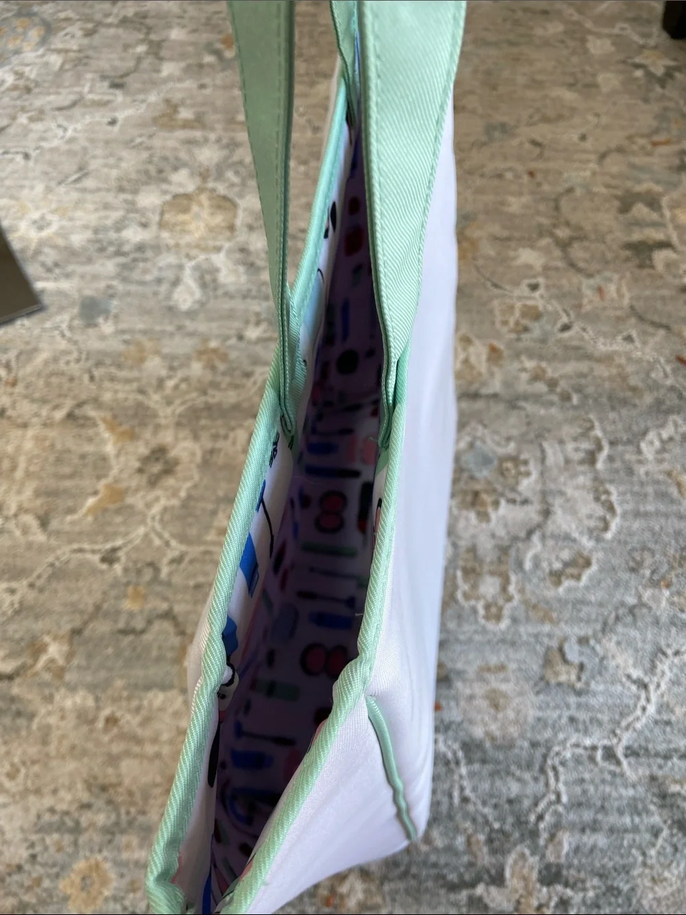 Clinique & Kate Spade Collaboration Mint Lipstick Tote Bag